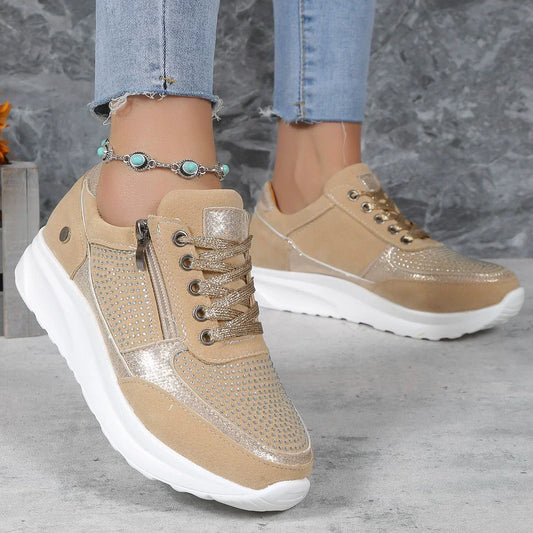 Chaussures Running Femme Beige Confortable - PanierRoyale