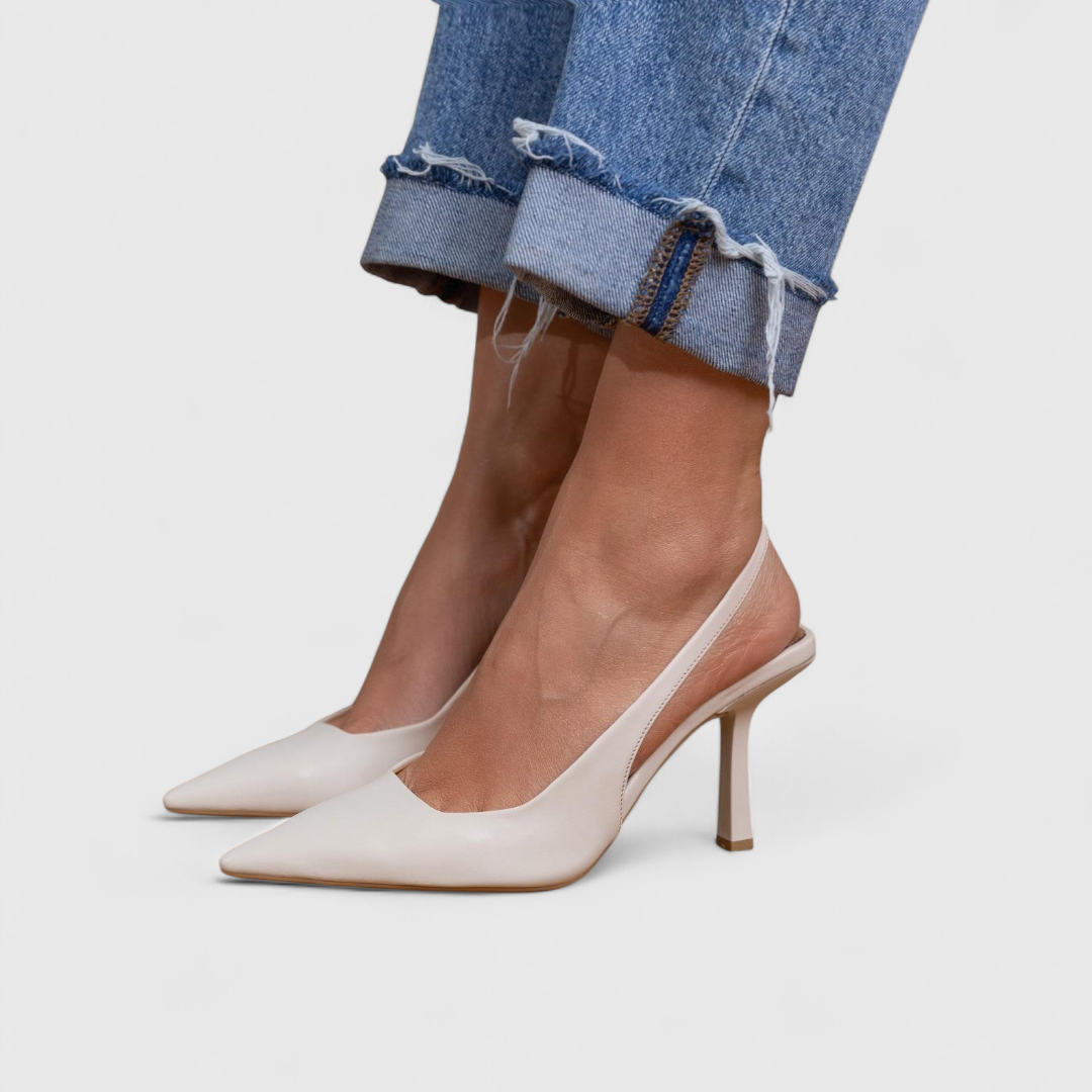Escarpins Slingback Femme Daim Bout Pointu Talon Fin