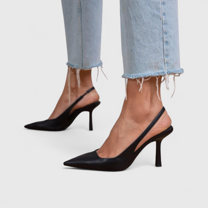 Escarpins Slingback Femme Daim Bout Pointu Talon Fin