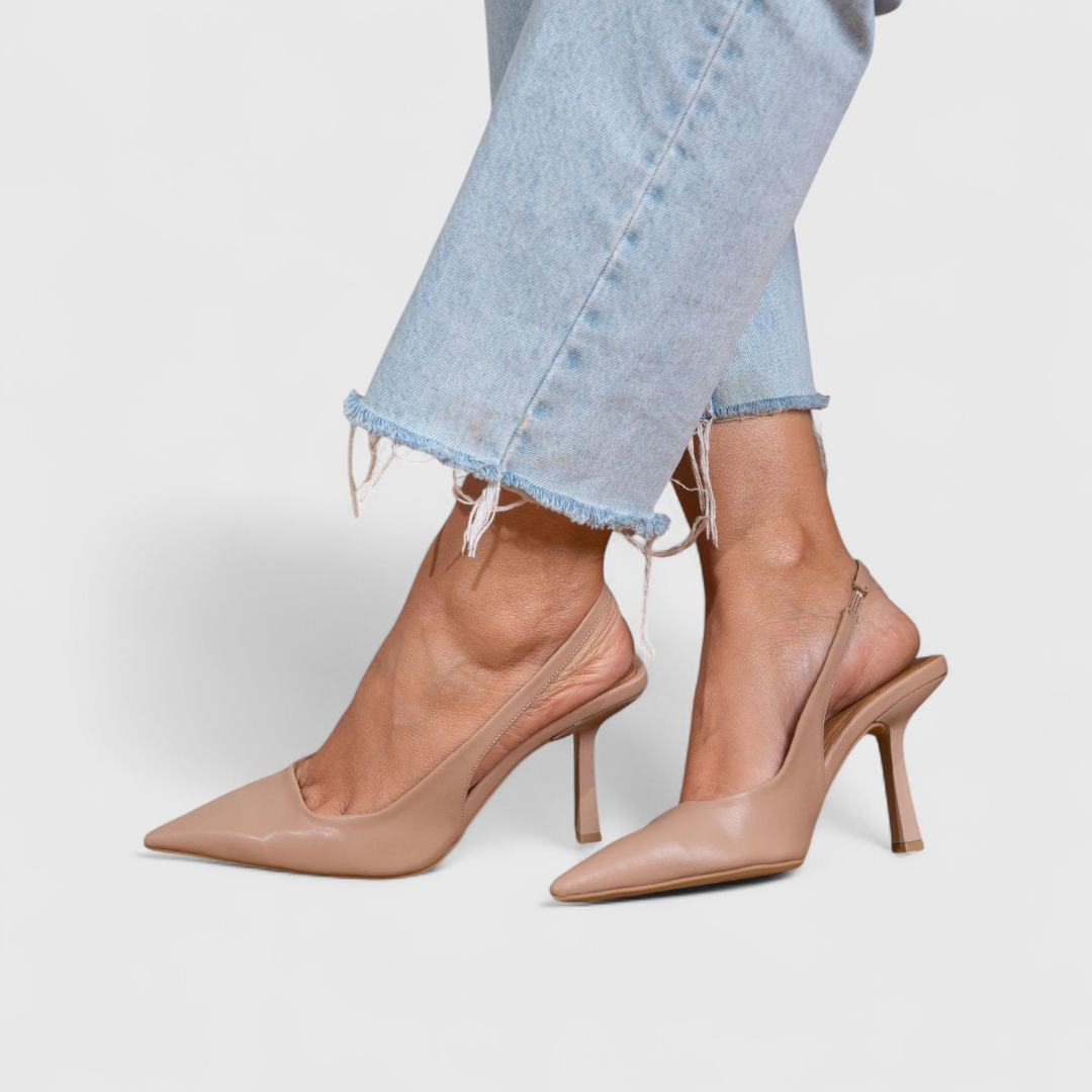 Escarpins Slingback Femme Daim Bout Pointu Talon Fin