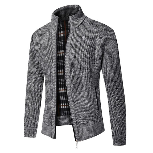 Pull zippé homme chaud et doux pour hiver - PanierRoyale