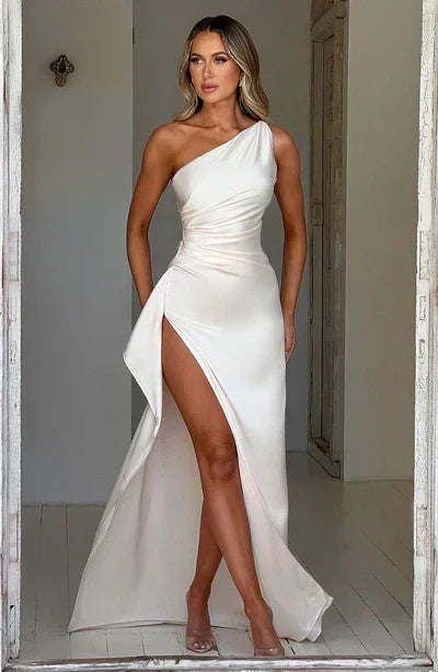 Robe de Soirée Femme Élégante - Robe de Cocktail Satin Noir Glamour