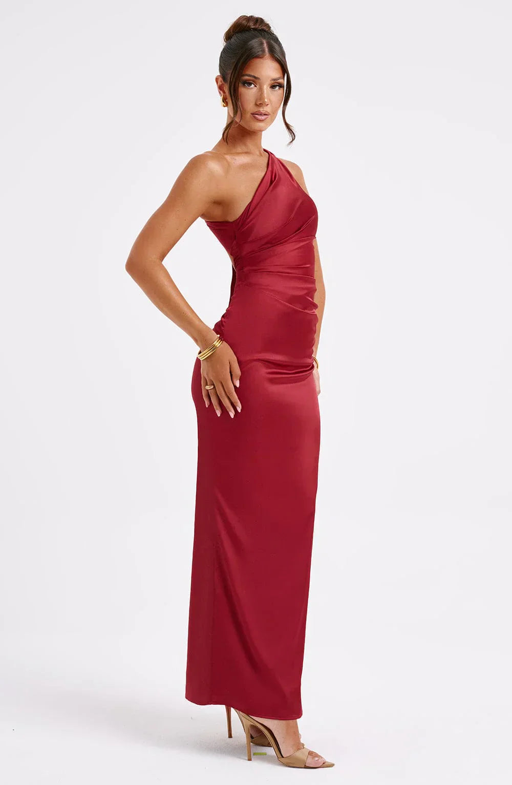 Robe de Soirée Élégante en Satin Longue et Moulante