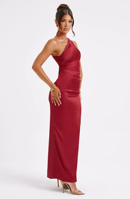 Robe de Soirée Élégante en Satin Longue et Moulante