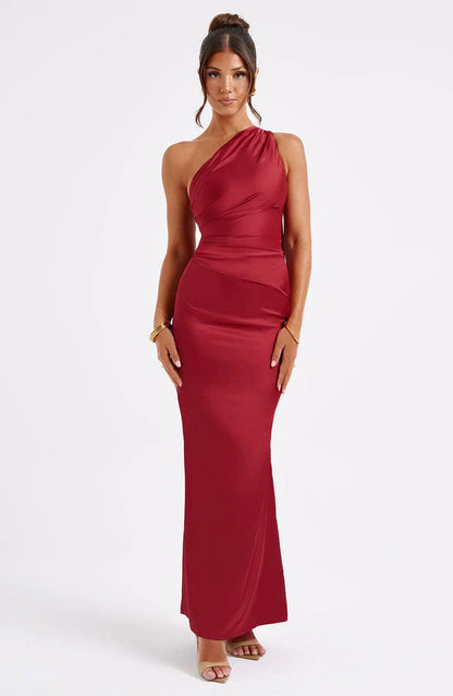 Robe de Soirée Élégante en Satin Longue et Moulante - PanierRoyale