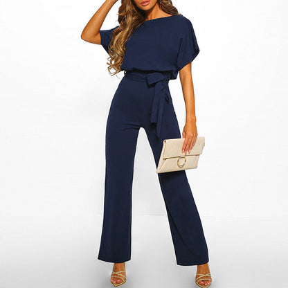 Robe Combinaison Élastique Manches Courtes pour Femme