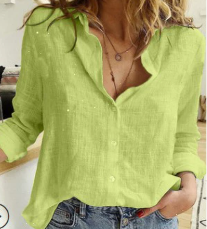Chemisier Coton Femme Longues Manches Élégant