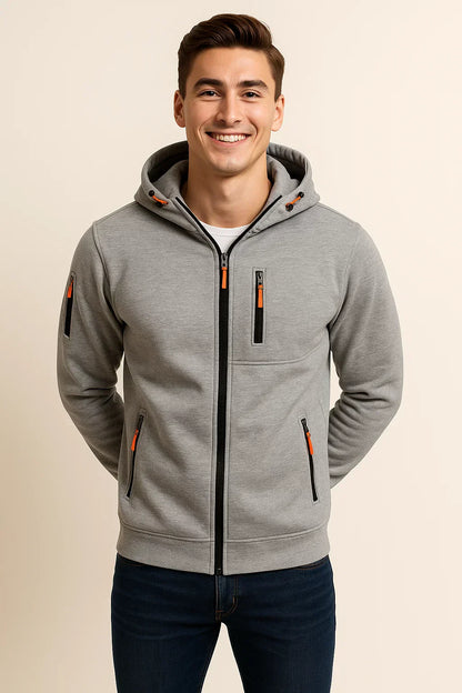 Blouson Homme Décontracté avec Capuche et Poches