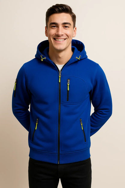 Blouson Homme Décontracté avec Capuche et Poches