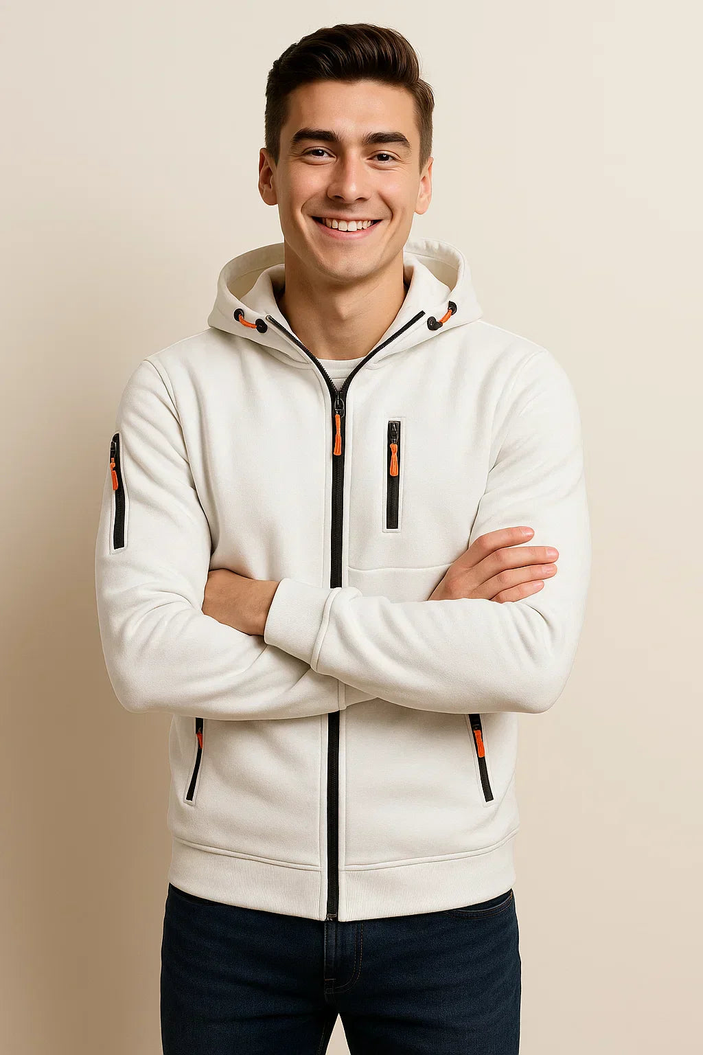 Blouson Homme Décontracté avec Capuche et Poches - BerlinGlamour