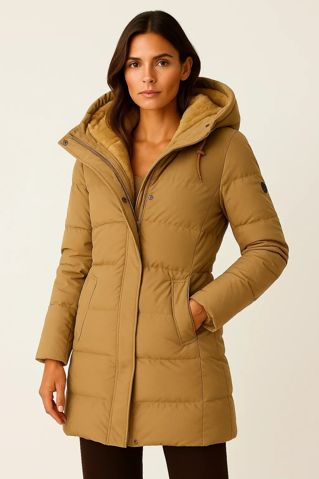 Manteau long Femme matelassé léger coupe chaude