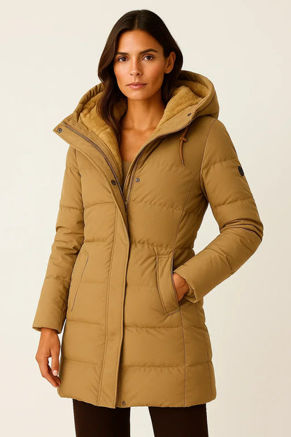 Manteau long Femme matelassé léger coupe chaude