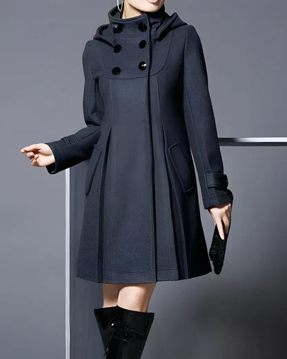 Manteau Femme Marine à Capuche Chic et Élégant