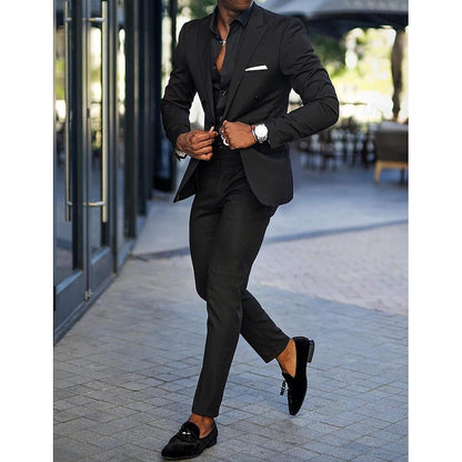 Costume Homme Mariage Élégant 2 Pièces Slim Fit