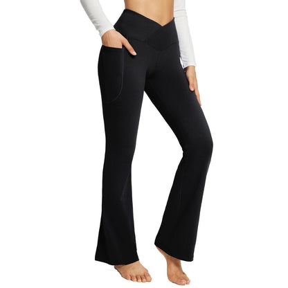 Pantalon Yoga Féminin Évasé Haute Taille