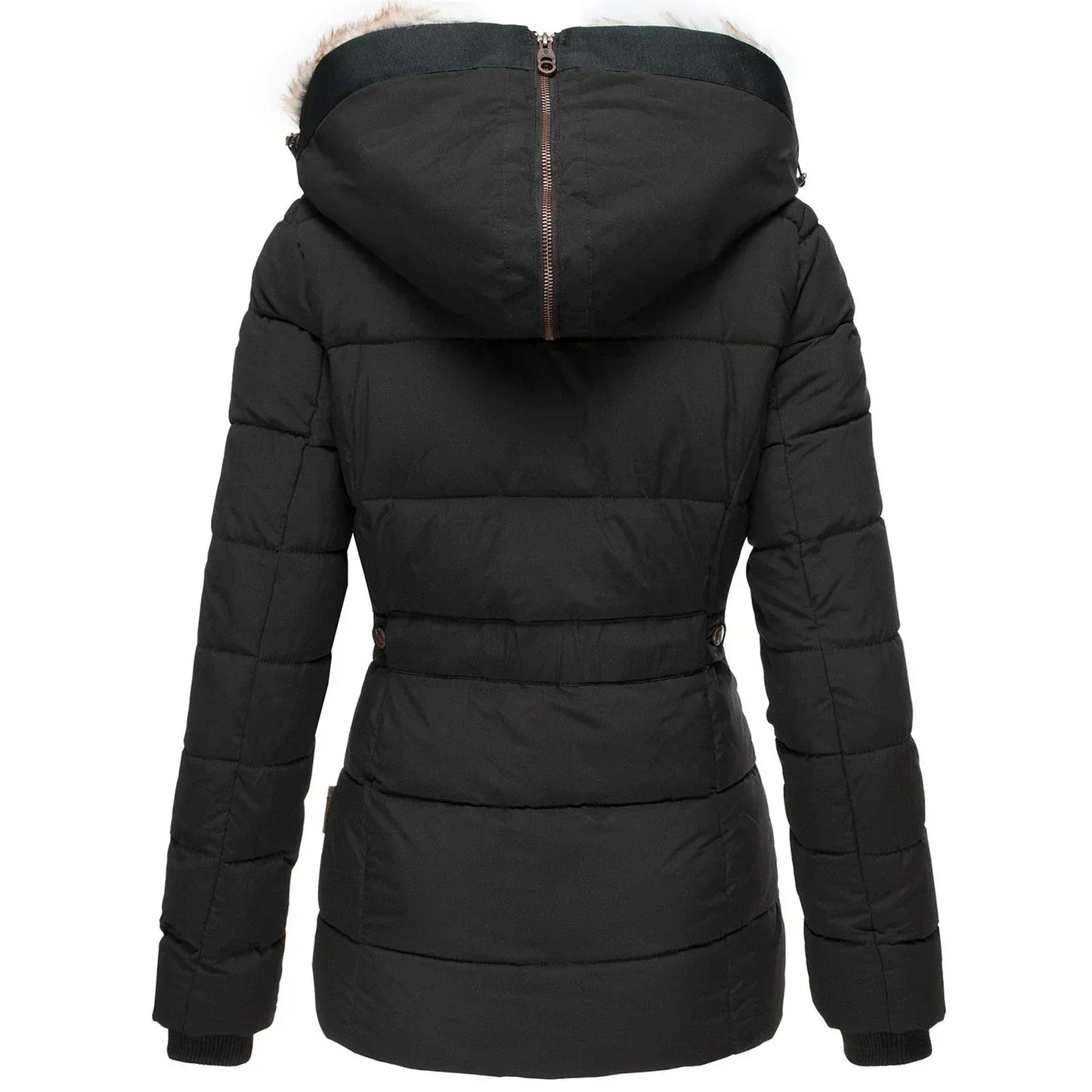 Veste Hiver Femme à Capuche Fourrure Synthétique Douce et Chaude