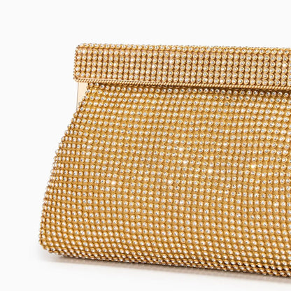 Sac Clutch Soirée Diamants avec Fermeture Éclair