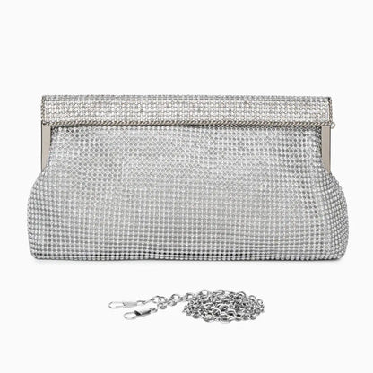 Sac Clutch Soirée Diamants avec Fermeture Éclair