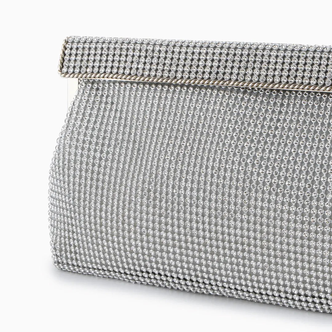 Sac Clutch Soirée Diamants avec Fermeture Éclair