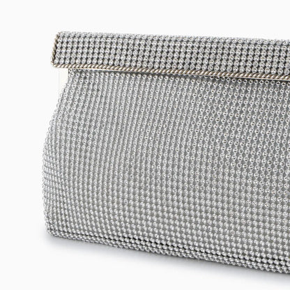 Sac Clutch Soirée Diamants avec Fermeture Éclair