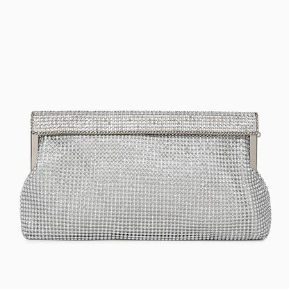 Sac Clutch Soirée Diamants avec Fermeture Éclair