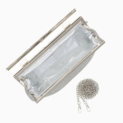 Sac Clutch Soirée Diamants avec Fermeture Éclair