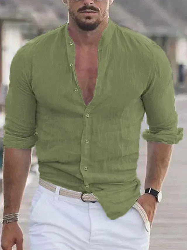 Chemise Homme Manches Longues en Coton Élégant