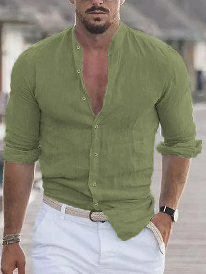 Chemise Homme Manches Longues en Coton Élégant