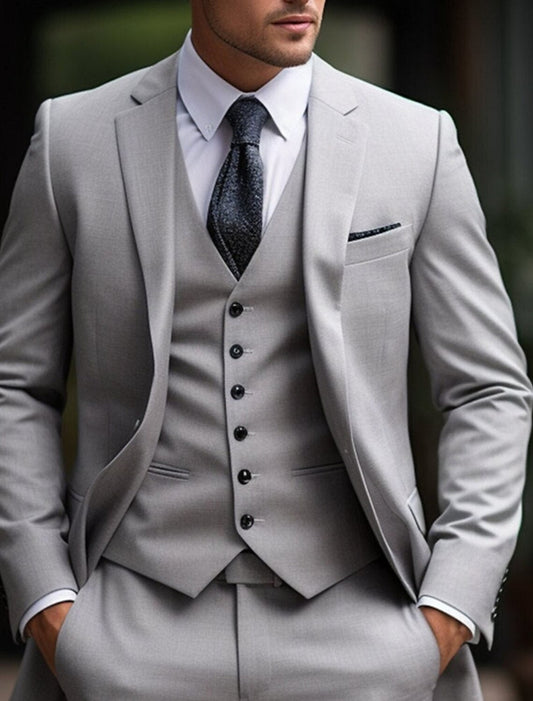 Costume Homme Noir 3 Pièces Élégant pour Mariage - PanierRoyale