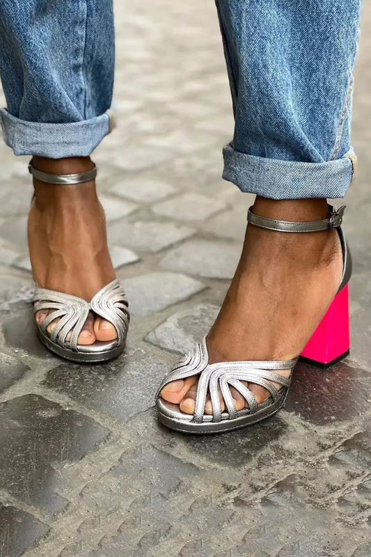 Sandales Femmes Haut Talon avec Sangle Ajustable Été - PanierRoyale