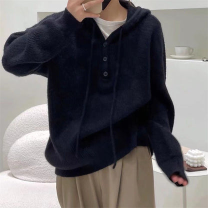 Pull Capuche Femme Grande Taille Tricot Doux