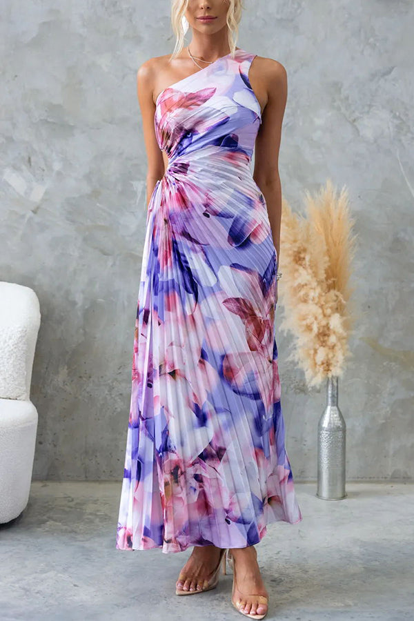 Robe Été Asymétrique avec Découpe et Jupon Fluide