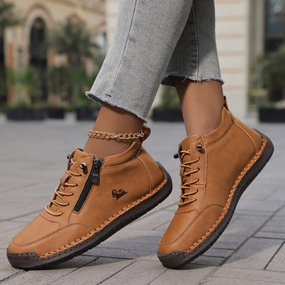 Chaussures Femmes Confortables à Lacets et Fermeture Éclair