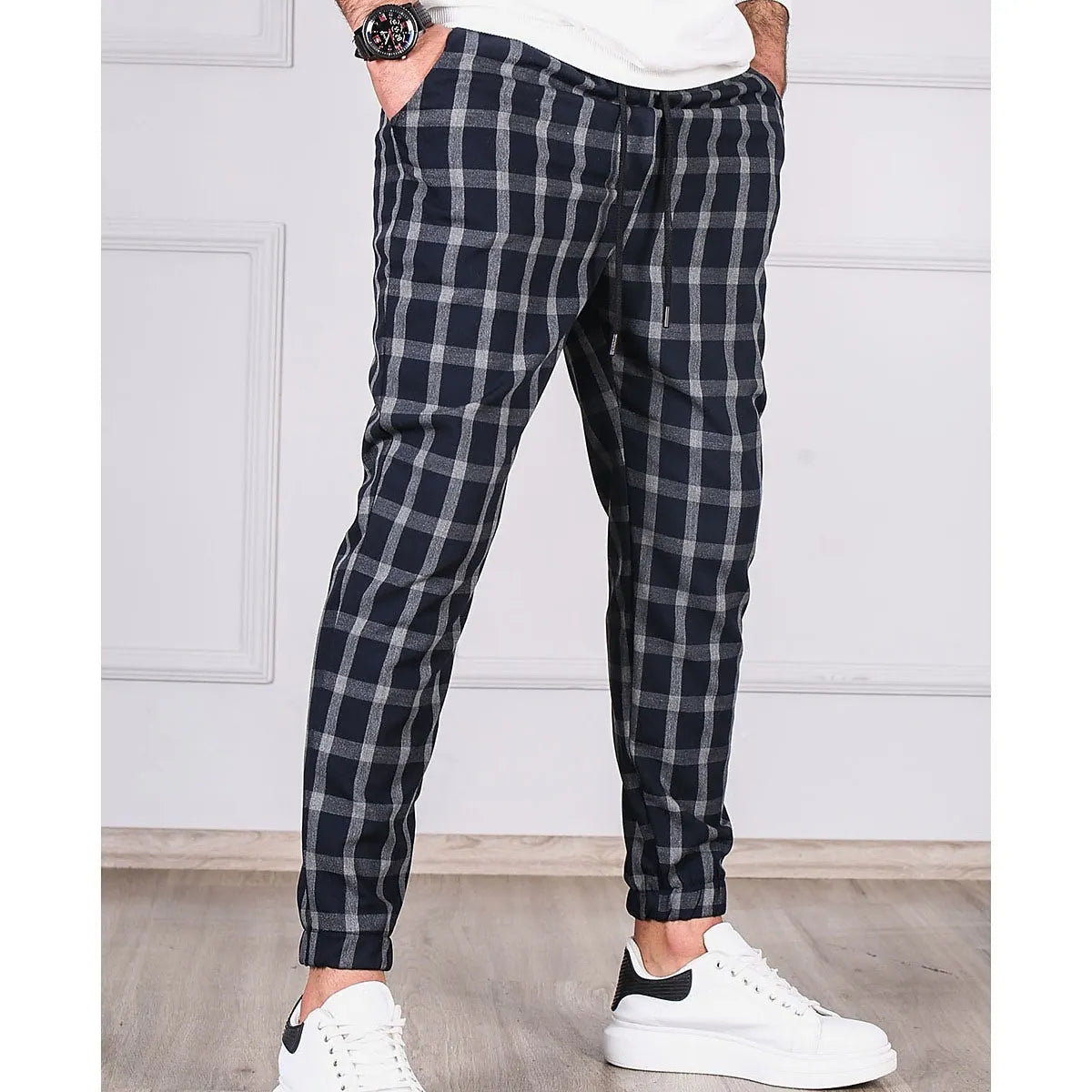 Pantalon à Carreaux Élégant pour Homme - PanierRoyale