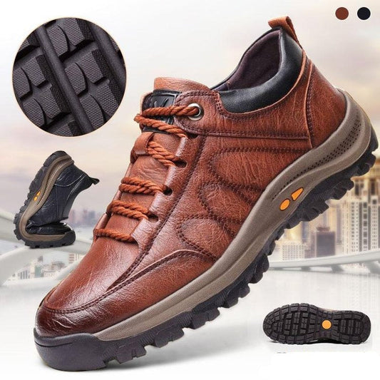 Chaussure de randonnée homme cuir brun robuste - PanierRoyale