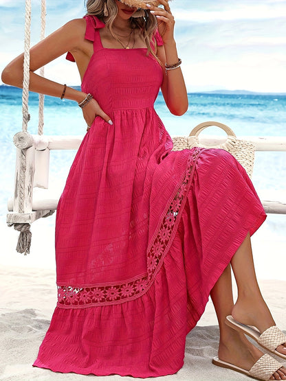 Robe de Soirée Rouge Dentelle Féminine et Chic - PanierRoyale