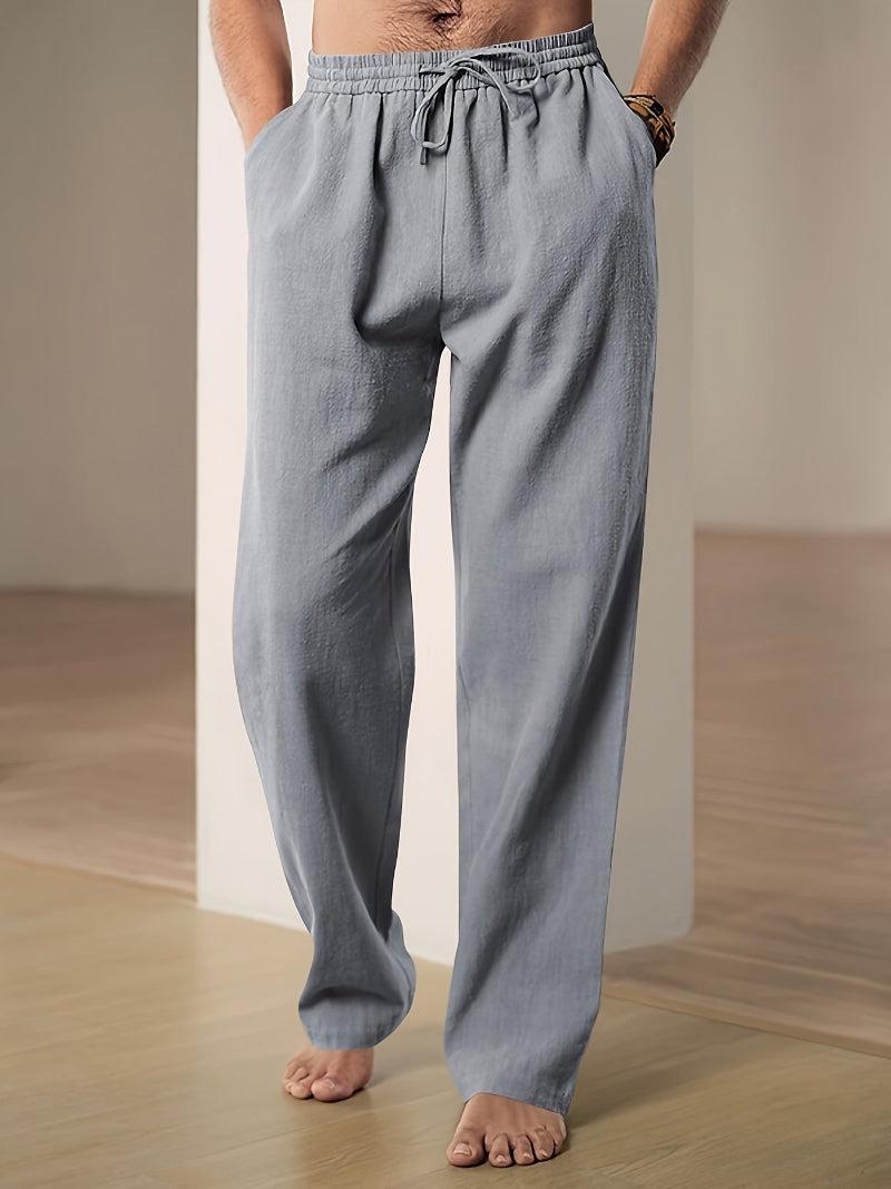Pantalon Homme Élastique Décontracté avec Ceinture pour Loisirs