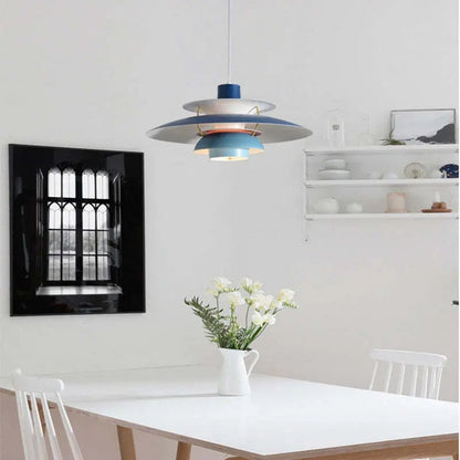 MaxMosaic | Moderne Schatten LED Hängelampe Buntes Metall Wohn/Schlafzimmer/Esszimmer Zendoo.de
