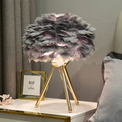 Lampe de Bureau Design avec Abat-Jour - Pied Doré et Lumière Chaude