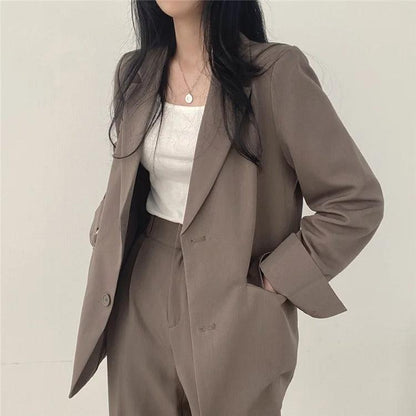 Costume Femme Tailleur 2 Pièces avec Blazer Long