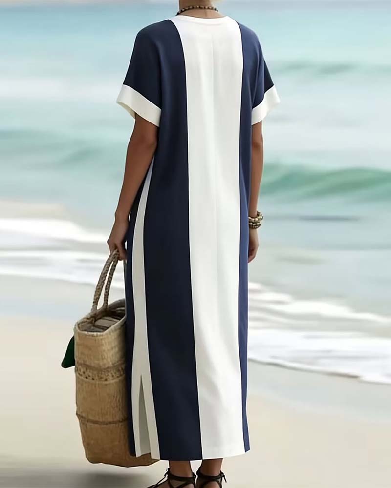 Robe midi Femme Coupe droite Fente latérale