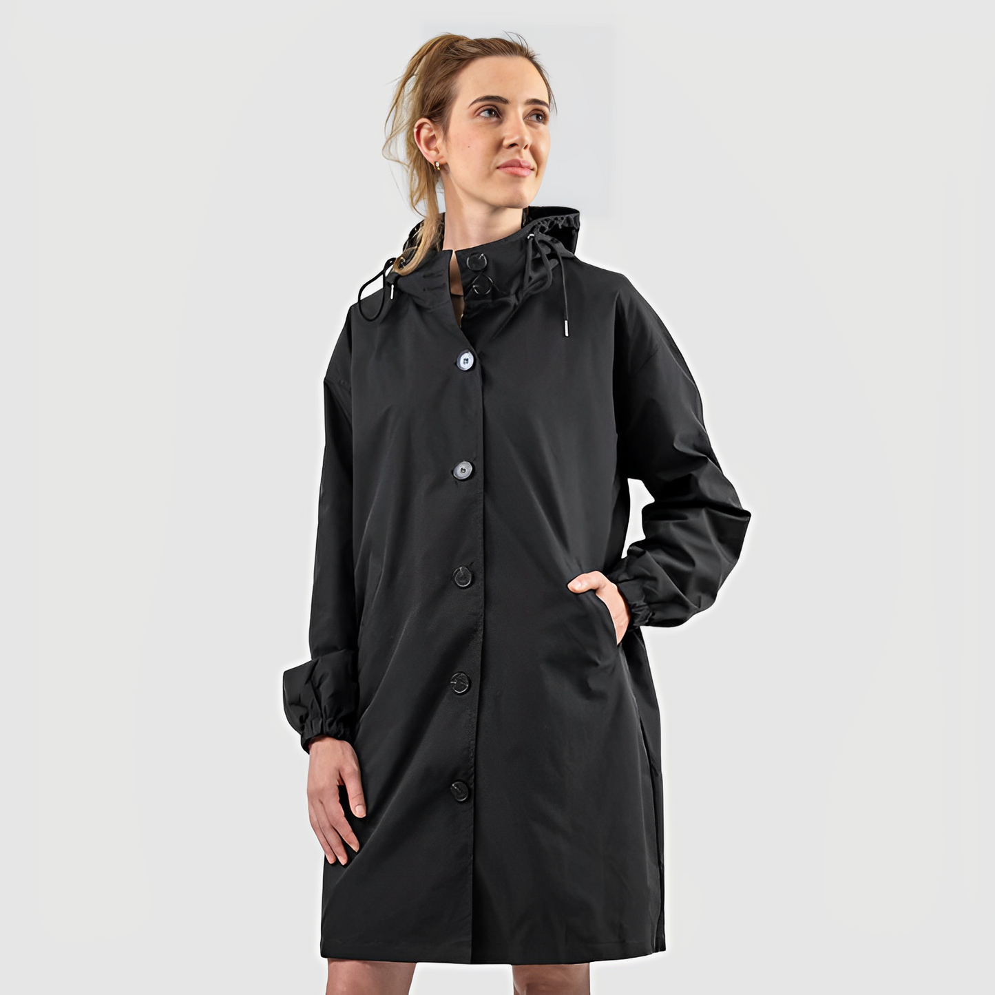 Imperméable Femme Capuche Turquoise Clair