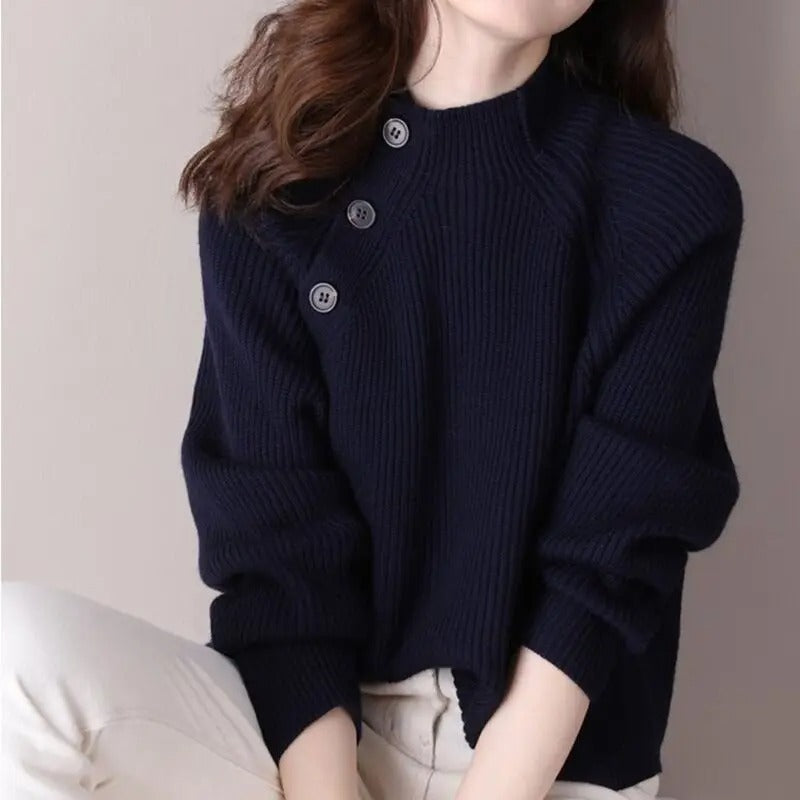 Pull en laine douce col roulé élégant