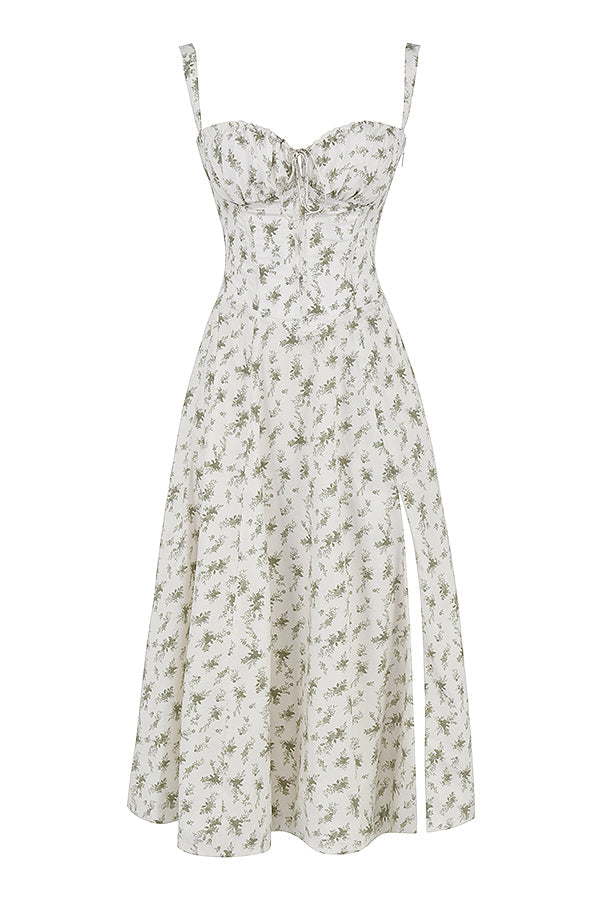Robe Midi Taille Étroite Rose Pâle