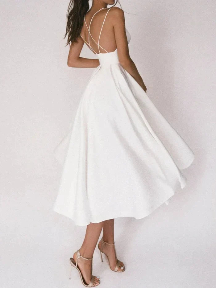 Elegancewear™ – Robe Femme Longue Élégante Col en V Design Sans Dos-3