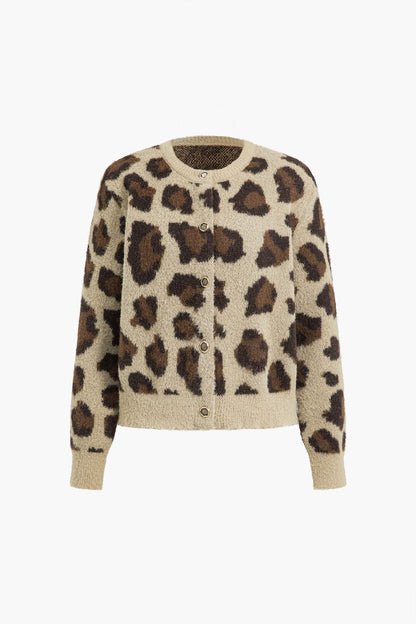 Cardigan Femme Leopard Doux et Confortable - BerlinGlamour