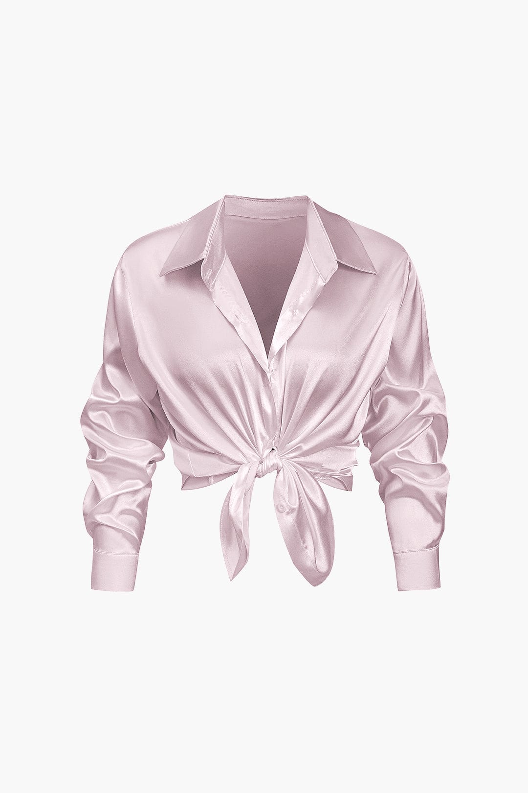 Blouse Élégante en Soie Satinée Longue Manche