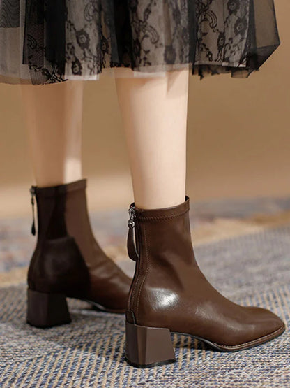 Bottes Femmes Chaussures Zippées Confort pour Tous les Jours