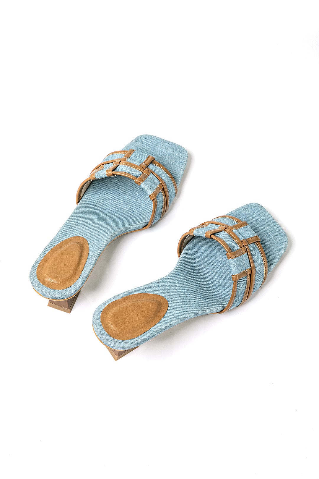 Mules Denim Élégantes à Talon Bloc Confortables