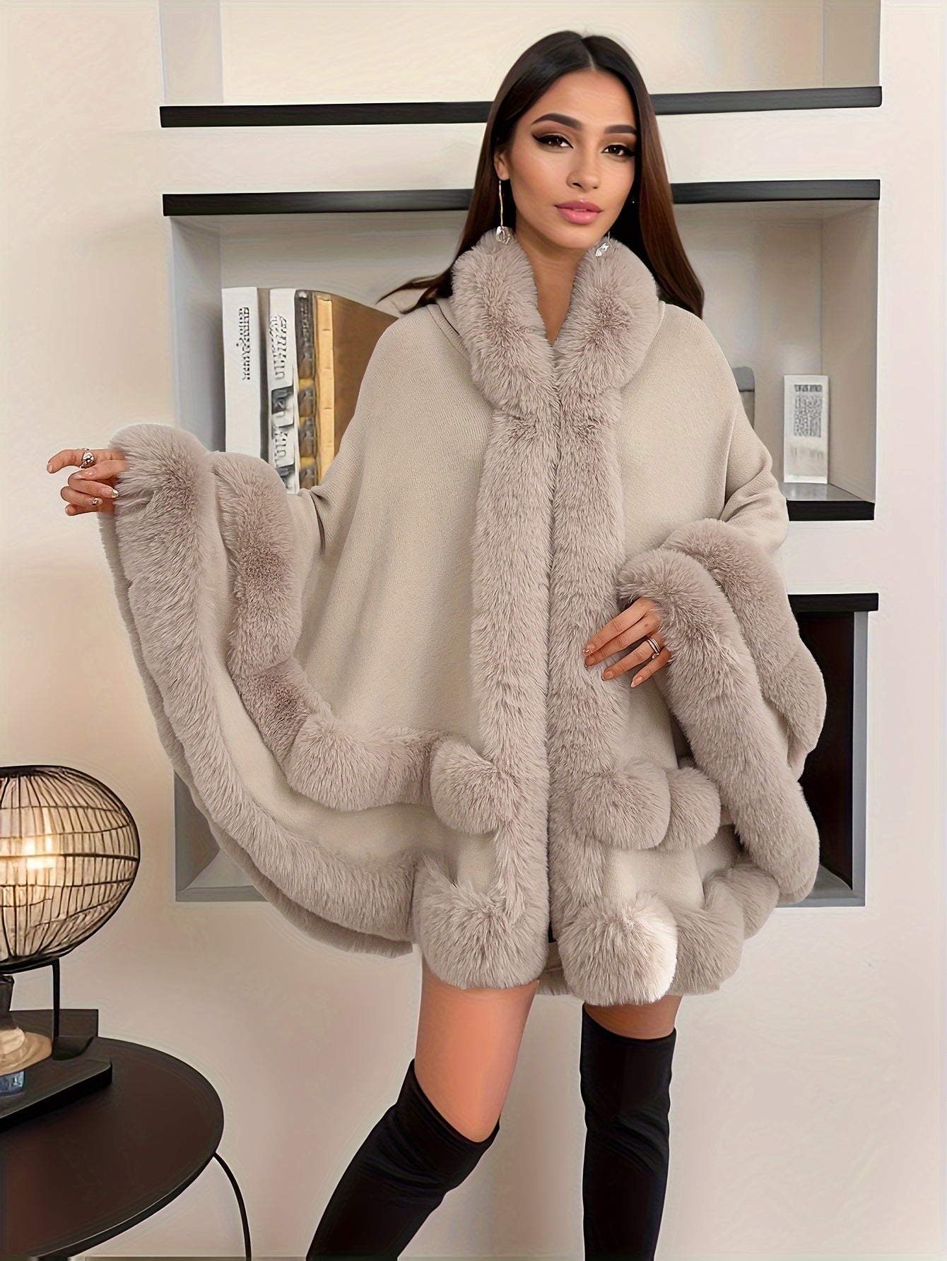 Manteau Femme Long Capuche Doublé Hiver